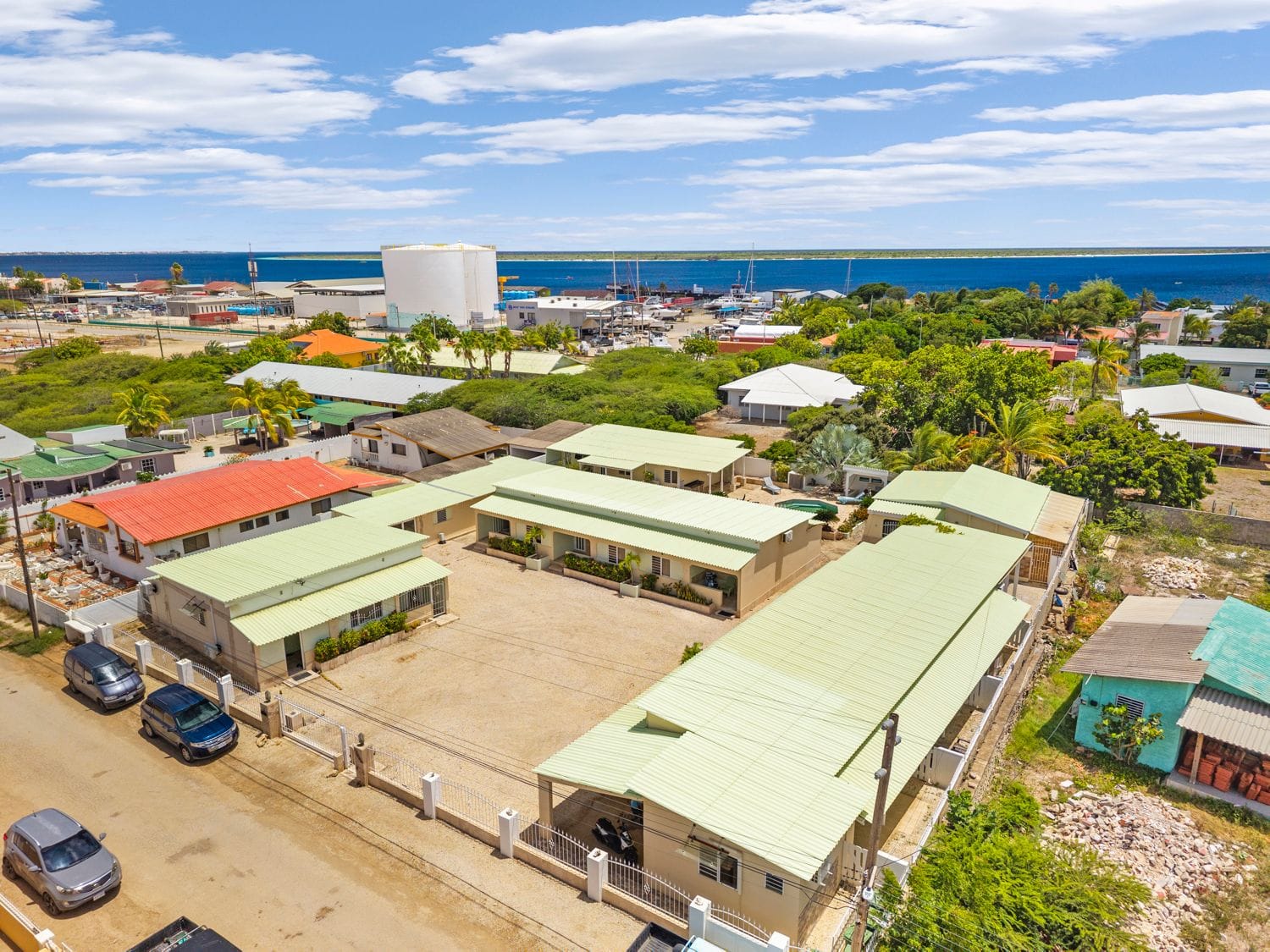 The complex and harbour from above